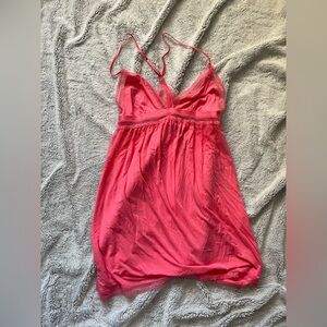 VS bright pink night gown with lace detail never worn size large